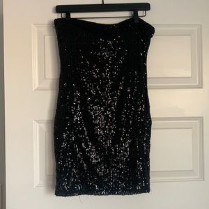 canton walker black sequin mini dress size L